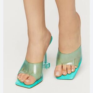 Transparent Green Women's Heels